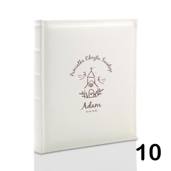 Album na chrzest, wklejany, 60 kremowych stron, personalizowany, 12 wzorów